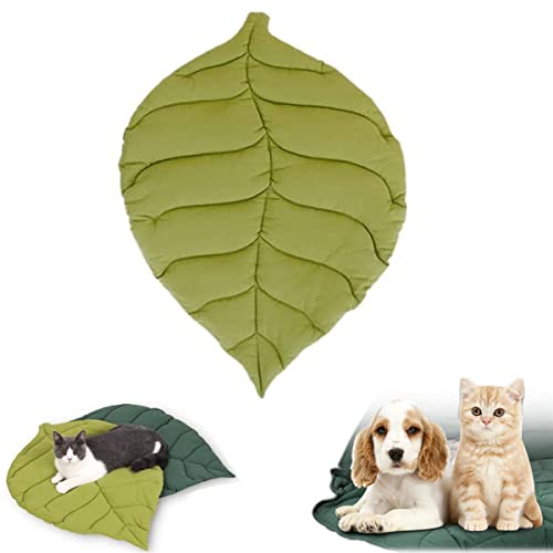 3D Leaves Shaped Pet Blanket,Cushion Household Dog Blanket or Cat Blanket,Extra Large Washable Funny Pet Pad,Super Warm Soft Reusable Double Sided Pet Sleeping Pad,for Dog Bed,Cat Bed,Couch. (Green) von MUGUOY