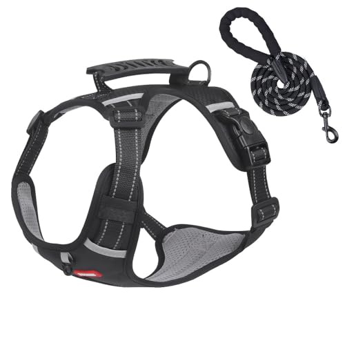 Getchewie Cozy Harness, Reflective Adjustable Cozy Harness No Pull Dog Harness Without Restraint, Washable Explosion-Proof Dog Harness for Medium or Small Dogs (Black,M) von MUGUOY