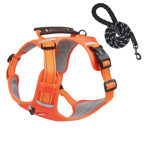 Getchewie Cozy Harness, Reflective Adjustable Cozy Harness No Pull Dog Harness Without Restraint, Washable Explosion-Proof Dog Harness for Medium or Small Dogs (Orange,M) von MUGUOY