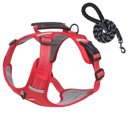 Getchewie Cozy Harness, Reflective Adjustable Cozy Harness No Pull Dog Harness Without Restraint, Washable Explosion-Proof Dog Harness for Medium or Small Dogs (Red,M) von MUGUOY