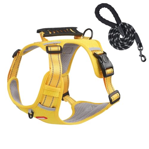 Getchewie Cozy Harness, Reflective Adjustable Cozy Harness No Pull Dog Harness Without Restraint, Washable Explosion-Proof Dog Harness for Medium or Small Dogs (Yellow,M) von MUGUOY