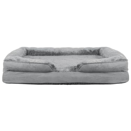 Hundebett, dick, ultraweich, Hundekissen, abnehmbar, waschbar, Memory-Schaum, Hundebett, wasserdicht, 105 x 80 x 20 cm (grau) von MUL-BOUTIQUE