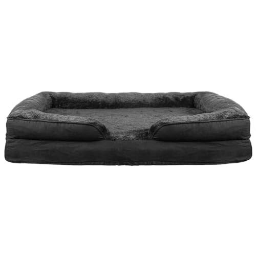 Hundebett, dick, ultraweich, Hundekissen, abnehmbar, waschbar, Memory-Schaum, Hundebett, wasserdicht, 105 x 80 x 20 cm (schwarz) von MUL-BOUTIQUE