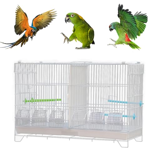 MUL-BOUTIQUE Vogelkäfig Voliere Mit Futterhaus - Tragbar Aus Metalldraht Mit Griff, Tablett Mit Schubladen, Trennwand für Kleine Und Mittelgroße Papageien von MUL-BOUTIQUE