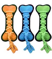 Multipet Hundespielzeug, Knochen, robust, 29,5 cm, verschiedene Farben, 3 Stück von MULTIPET