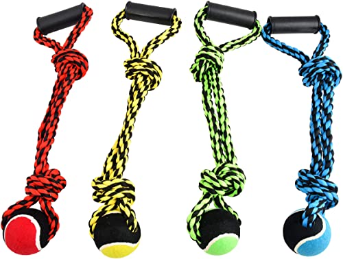 Von Multipet International 29524 50,8 cm Muttern für knotstm Seil mit 2 W/Tennis Ball & Griff Farben sortiert von MULTIPET