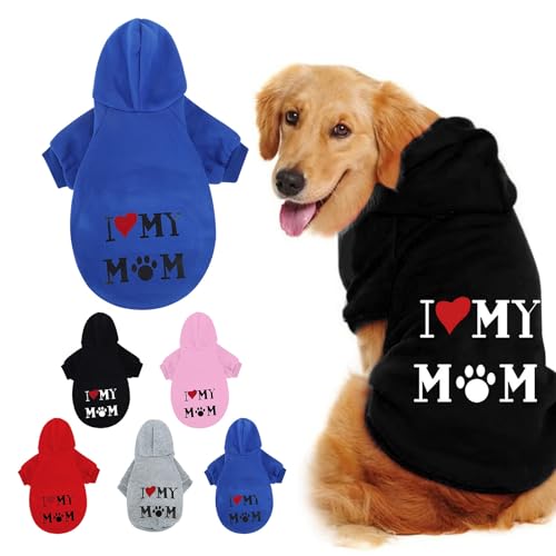 MUMEOMU Hunde Warm Hoodies Mantel Kleidung Pullover Haustier Welpen T-Shirt Hunde Kapuzenpulli Warm Leicht, Pet Bekleidung Hunde Shirt Wärmer Sweatshirt Baumwoll Jackett Mantel Kleiner Hund (Blue, M) von MUMEOMU