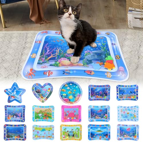 Sensorische Wasser Spielmatte Wasserspielmatte Katze Sommer Wassersensorische Spielmatte Katzen-Wasser-Spielmatte Verdickte Wassermatte Für Katzen Hund , Interaktives Katzenspielzeug (F1-D, One Size) Sensorische Wasser Spielmatte Wasserspielmatte Katze Sommer Wassersensorische Spielmatte Katzen-Wasser-Spielmatte Verdickte Wassermatte Für Katzen Hund , Interaktives Katzenspielzeug (F1-D, One Size) von MUMEOMU