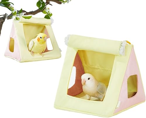 MUMQAQ Hängbares Sittichnest, Vogelbett für Käfig mit zwei kleinen Fenstern, wasserdichte Haustier-Hängematte, Spielzeug, Vogelkäfige für Sittiche, vier Jahreszeiten, Papageienhaus-Zubehör für Zuhause von MUMQAQ