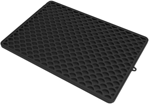 46,5 x 32,5 cm weiche Silikon-Katzenstreu-Fangmatte, abnehmbare, doppellagige Katzentoilettenmatte für Katzentoilette, wasserdicht, rutschfest, für Haustiere, Schwarz 46,5 x 32,5 cm weiche Silikon-Katzenstreu-Fangmatte, abnehmbare, doppellagige Katzentoilettenmatte für Katzentoilette, wasserdicht, rutschfest, für Haustiere, Schwarz von MUMUXIAO