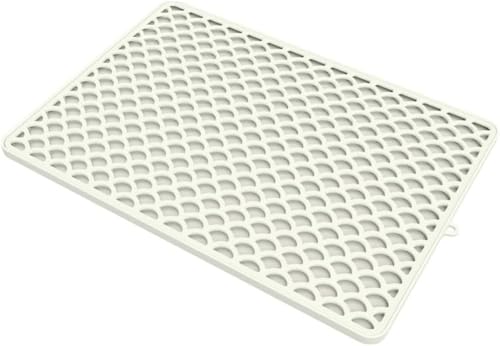 Weiche Silikon-Katzenstreu-Fangmatte, abnehmbare, doppellagige Katzentoilettenmatte für Katzentoilette, wasserdicht, rutschfest, 46,5 x 32,5 cm, Beige Weiche Silikon-Katzenstreu-Fangmatte, abnehmbare, doppellagige Katzentoilettenmatte für Katzentoilette, wasserdicht, rutschfest, 46,5 x 32,5 cm, Beige von MUMUXIAO