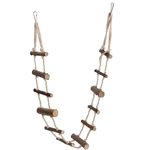 MUNEFE Vogel-Holzleiterbrücke, Haustier-Hamster-Kletterleiter-Spielzeug, Leitern-Schaukelspielzeug für Vögel MUNEFE Vogel-Holzleiterbrücke, Haustier-Hamster-Kletterleiter-Spielzeug, Leitern-Schaukelspielzeug für Vögel von MUNEFE