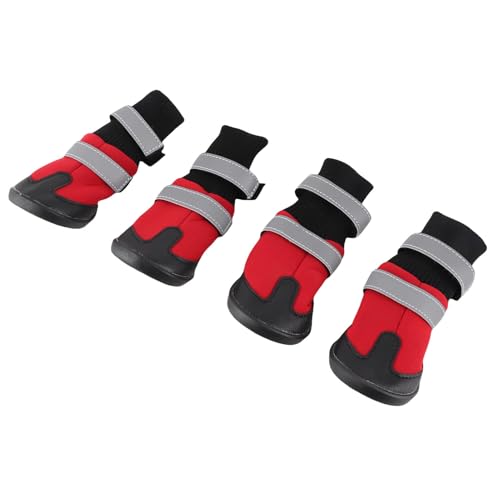 Munefe 4PCS Set Hundestiefel, Haustierschuhe, Anti -Slip -Hundeschuhe, geeignet für Spaziergänge im Freien und Abenteuer für Hunde (XL) (L) von MUNEFE