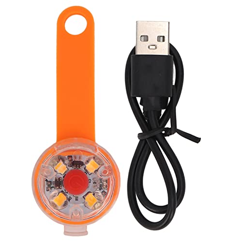 Munefe LED Dog Light, Anhänger USB wiederaufladbar IPX7 3 Lichtmodi Hundekragen Licht für Blattbagbike (Orange) von MUNEFE