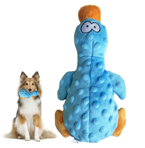 MUNSKT Hundespielzeug,Quietschendes Plüsch-Spielzeug für Aggressive Kauer, kleine, mittelgroße und große Rassen,Welpen-Kauen, Ente, interaktiv,Blau MUNSKT Hundespielzeug,Quietschendes Plüsch-Spielzeug für Aggressive Kauer, kleine, mittelgroße und große Rassen,Welpen-Kauen, Ente, interaktiv,Blau von MUNSKT