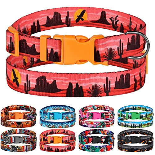 Hundehalsband, Reisemuster, verstellbar, Nylon, für kleine, mittelgroße und große Hunde, Welpen, Designer-Aufdruck (Arizona, Halsumfang 25,4 cm - 33 cm) von MUROM