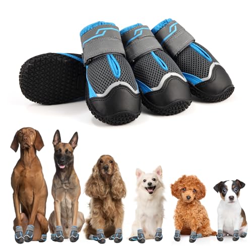 MUSIMC Hundeschuhe für heiße Gehwege, rutschfeste Hundestiefel und Pfotenschutz für große Hunde, atmungsaktiv, für kleine, mittelgroße und große Hunde, für Sommer, Wandern, draußen, Winter von MUSIMC
