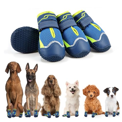 MUSIMC Hundeschuhe für heiße Gehwege, rutschfeste Hundestiefel und Pfotenschutz für große Hunde, atmungsaktiv, für kleine, mittelgroße und große Hunde, für Sommer, Wandern, draußen, Winter MUSIMC Hundeschuhe für heiße Gehwege, rutschfeste Hundestiefel und Pfotenschutz für große Hunde, atmungsaktiv, für kleine, mittelgroße und große Hunde, für Sommer, Wandern, draußen, Winter von MUSIMC