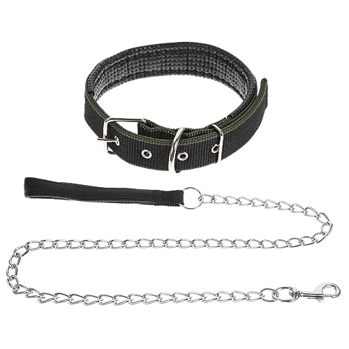 MUSISALY 2er Set Hundehalsband Mit Zugkette Für Hunde Langlebiges Haustierzubehör Geeignet Für Hunde Mit Einem Gewicht Von 75 Bis Farbe Größe L von MUSISALY