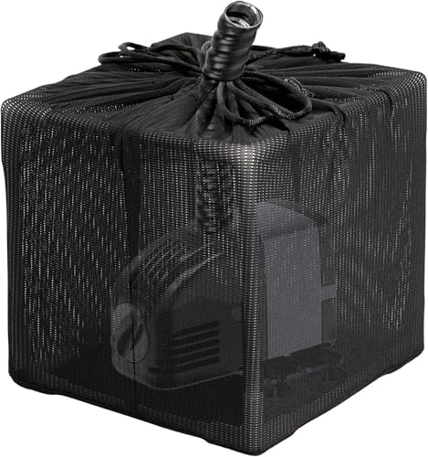 MUSLONG Teichfilterbox Filterbeutel Mesh Filter Taschen Netzbeutel Pumpen-Barriere Tasche Schwarz Aquarium Mesh Filter Weiß Netzfilterbeutel Pumpe Netzbeutel für Aquarium, Garten, Teich (7 Zoll) von MUSLONG