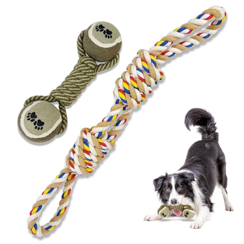 MUSTIGER Hundespielzeug aus Seil für mittelgroße aggressive Kauer, robustes Kauspielzeug für Welpen, Kauspielzeug für Langeweile, Outdoor-Hundespielzeug für mittelgroße Hunde, unzerstörbares von MUSTIGER
