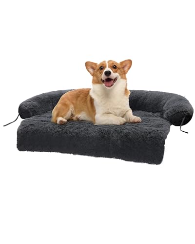 MUTTROS Beruhigendes Hundebett für kleine Hunde, waschbar, flauschige Plüsch-Hundematte für Möbelschutz für kleine große Hunde und Katzen, Dunkelgrau MUTTROS Beruhigendes Hundebett für kleine Hunde, waschbar, flauschige Plüsch-Hundematte für Möbelschutz für kleine große Hunde und Katzen, Dunkelgrau von MUTTROS