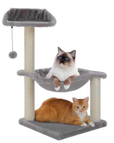MUTTROS Kratzbaum 71,1 cm Katzenkratzbaum mit 39,9 cm großer Katzenhängematte Bett für Indoor Kleine Katzen, Katzenkratzer Katzenspielzeug, Grau MUTTROS Kratzbaum 71,1 cm Katzenkratzbaum mit 39,9 cm großer Katzenhängematte Bett für Indoor Kleine Katzen, Katzenkratzer Katzenspielzeug, Grau von MUTTROS