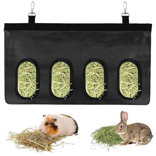 Heu-Futterbeutel,Heusack Meerschweinchen,Kaninchen Heutasche,Kleintiere Heutasche,Hängende Futtertasche mit 4 Fenstern für kleine Haustiere, Schwarz Heu-Futterbeutel,Heusack Meerschweinchen,Kaninchen Heutasche,Kleintiere Heutasche,Hängende Futtertasche mit 4 Fenstern für kleine Haustiere, Schwarz von MUU