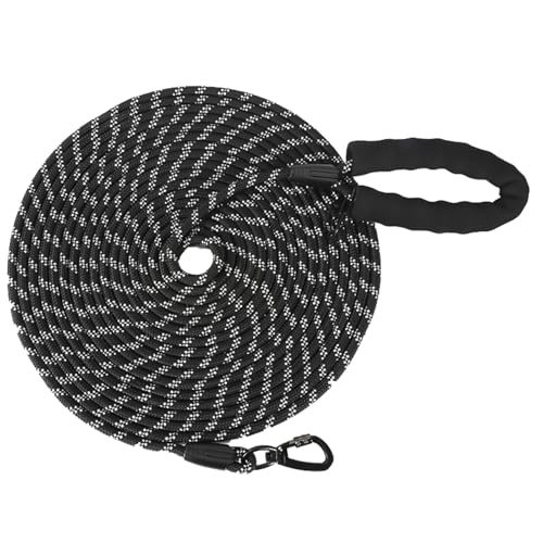 Schleppleine, 5M 10M 20M Schleppleine für Hunde, Robust Hundeleine mit bequemem gepolstertem Griff, Trainingsleine Laufleine für Welpen kleine mittlere große Hunde, Abschließbarer Karabiner (10M) von MUXUN
