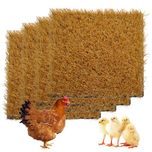 MUYG 4 Stück waschbare Hühner-Nistunterlagen, 30 x 30 cm, Kunstrasen, wiederverwendbar, Hühner-Nistkasten, Einlagen für Hühnerstall, Ei, Ente, Gans von MUYG