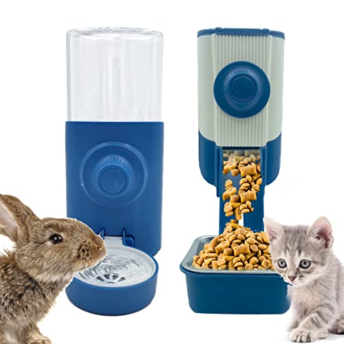 MUYG Automatischer Kaninchen-Futterspender zum Aufhängen, Schwerkraft-Futter- und Bewässerungs-Set, abnehmbarer Käfig, Haustier-Futterschale für Kleintiere, Kaninchen, Chinchilla, Meerschweinchen, von MUYG