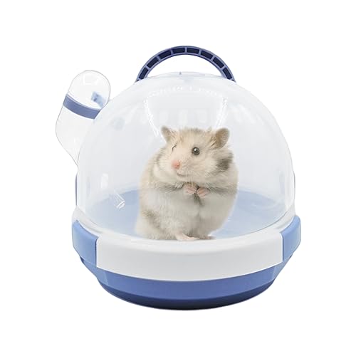 MUYG Hamster-Transportkäfig, tragbar, für Kleintiere, mit Wasserflasche, Kunststoff, atmungsaktiv, Meerschweinchen, ausgehender Käfig für Zwerghamster, Frettchen, Chinchillas, Igel (blau) von MUYG