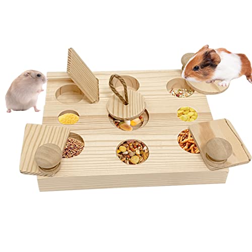 MUYG Holz-Hamster-Futterspielzeug, Bereicherung, Futtersuche Spielzeug, Meerschweinchen, interaktives Versteck-Leckereien, Puzzle, Schnüffelspiel, Igel, Rennmäuse von MUYG