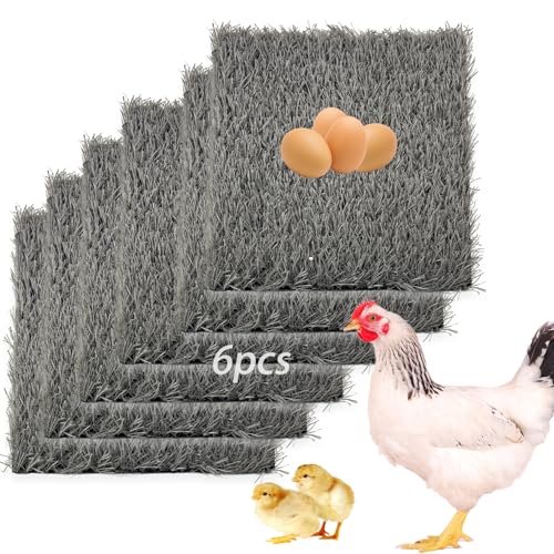 MUYG Hühner-Nistkasten, waschbar, Kunstrasen für Hühnerstall, wiederverwendbar, für Hühner, Nistkästen, Auskleidung, Küken-Roosting-Matten, 30 x 30 cm, Grau, 6 Stück MUYG Hühner-Nistkasten, waschbar, Kunstrasen für Hühnerstall, wiederverwendbar, für Hühner, Nistkästen, Auskleidung, Küken-Roosting-Matten, 30 x 30 cm, Grau, 6 Stück von MUYG