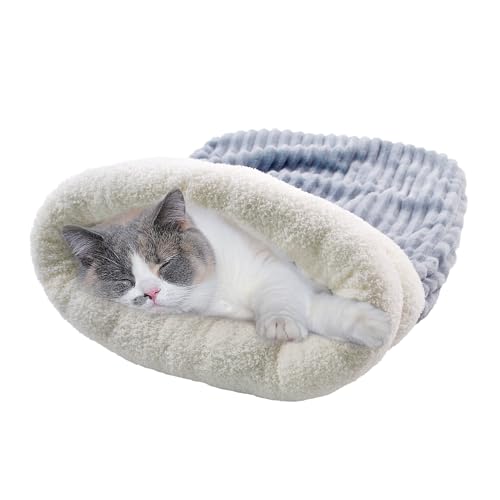 MUYG Katzenschlafsack für Hauskatzen, großer Katzensack, Schlafsack, weicher Plüsch, Katzenschlafsack, gemütlich, warm, Katzenhöhlenbett, bequem, Winter, Katzen-Kuschelsack für Katzen, Kätzchen, MUYG Katzenschlafsack für Hauskatzen, großer Katzensack, Schlafsack, weicher Plüsch, Katzenschlafsack, gemütlich, warm, Katzenhöhlenbett, bequem, Winter, Katzen-Kuschelsack für Katzen, Kätzchen, von MUYG