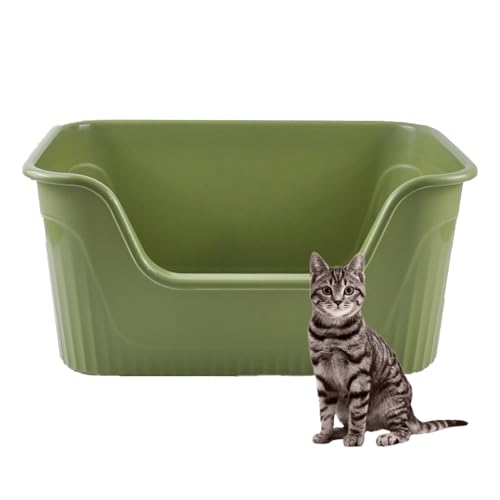 MUYG Katzentoilette, hohe Seite, einteilig, 54 x 41 x 27 cm, tiefer Einstieg, Jumbo-Katzentoilette, extra große Katzentoilette, offen, spritzwassergeschützt, leicht zu reinigen, für kleine, MUYG Katzentoilette, hohe Seite, einteilig, 54 x 41 x 27 cm, tiefer Einstieg, Jumbo-Katzentoilette, extra große Katzentoilette, offen, spritzwassergeschützt, leicht zu reinigen, für kleine, von MUYG