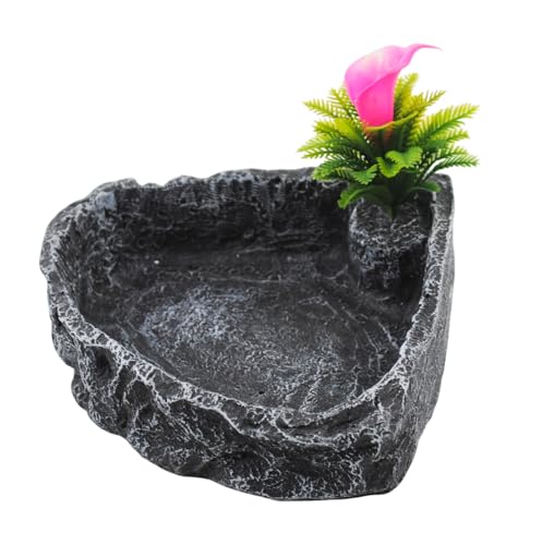 MUYG Reptilien-Wassernapf, Eck-Terrarium, Futternapf, Einsiedlerkrabbenwasser, Reptilien-Futterstation für Futter und Wasser, Schildkröte, Eidechse, Gecko, Chamäleon, Bartdrache von MUYG