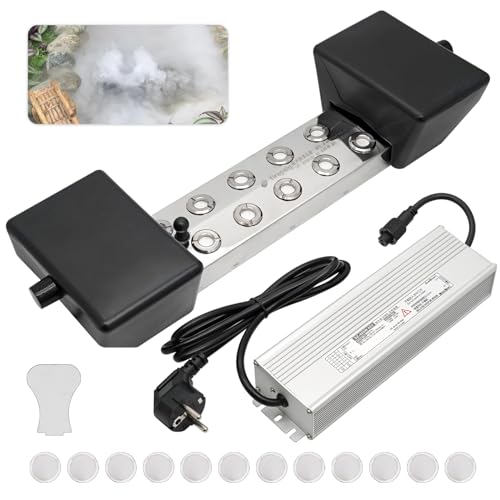 MUYIRTED Nebelmacher, Ultraschall Vernebler 10-Kopf 7L/ H Nebelbefeuchter, Nebelmaschine Mit 400w Netzteil Und Boje, Nebler Fogger Kann Für Terrarien, Teichen, Springbrunnen, Halloween Und Weihnachten von MUYIRTED