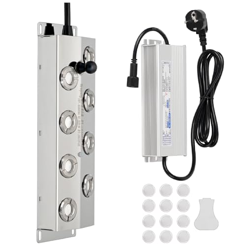 MUYIRTED 8 Köpfe Ultraschall Vernebler 6400 Ml/H Nebler, Nebelmaschine Outdoor Und Indoor, Mist Maker Fogger Für Teich, Luftbefeuchter Für Glasbehälter, 350W Wasserdichtes Netzteil von MUYIRTED