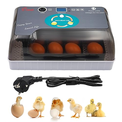 MUYIRTED Brutmaschine Vollautomatisch Hühner 12 Eier | Wachtel Inkubator | Brutautomat Für Geflügeleier Reptilien | Egg Candler | Automatischer Eierwende | Visuell von MUYIRTED