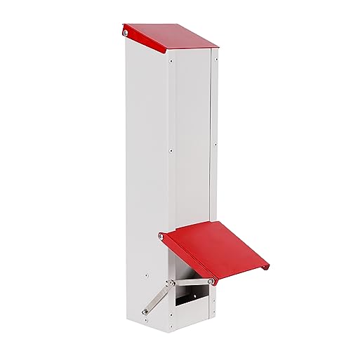 MUYIRTED Hühner Futterspender 3KG, Edelstahl-Futterautomat Hühner, Futtertrog Hühner, Regenfester Futterautomat Kann Aufgehängt Werden, Geflügel Futtertrog von MUYIRTED