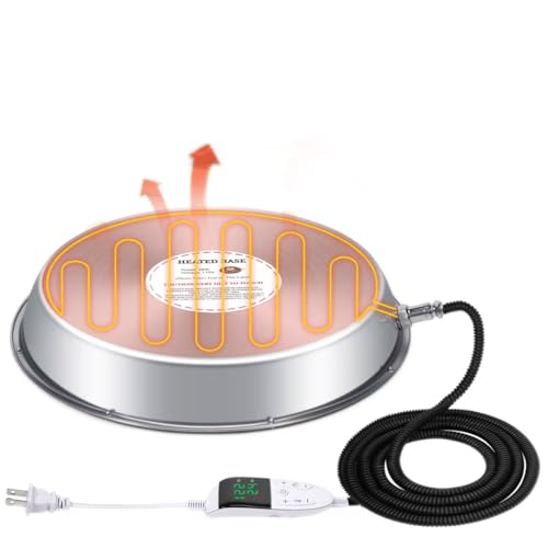 MUYIRTED Heizplatte Für Geflügeltränke 55w, Wärmeplatte Aus Edelstahl Für Hühnertränke, Heizung Für Hühnertränke Kann Von 0-90°C Eingestellt Werden, Tränkenheizung, Tränke Wärmeplatte (30cm) von MUYIRTED