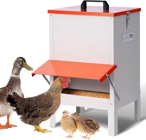 MUYIRTED Hühner Futterautomat Rattensicher, Hühnerfutter Behälter Mit Füßen, Geflügel Futtertrog Für Henne, Ente, Futterstation Aufhängbar MUYIRTED Hühner Futterautomat Rattensicher, Hühnerfutter Behälter Mit Füßen, Geflügel Futtertrog Für Henne, Ente, Futterstation Aufhängbar von MUYIRTED