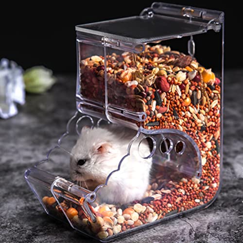 MUYYIKA Hamster Futterspender Futterstation für Hamster Futterspender aus Acryl Große Kapazität Transparent Schwerkraft-Futterstation Geeignet für Hamster Meerschweinchen Papageien von MUYYIKA