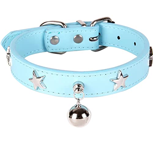Hundehalsband mit Glöckchen und Sternnieten, Hundehalsband für Katzen, Welpen, kleine, mittelgroße und große Hunde, verstellbare Länge Hundehalsband mit Glöckchen und Sternnieten, Hundehalsband für Katzen, Welpen, kleine, mittelgroße und große Hunde, verstellbare Länge von MUZIEBA