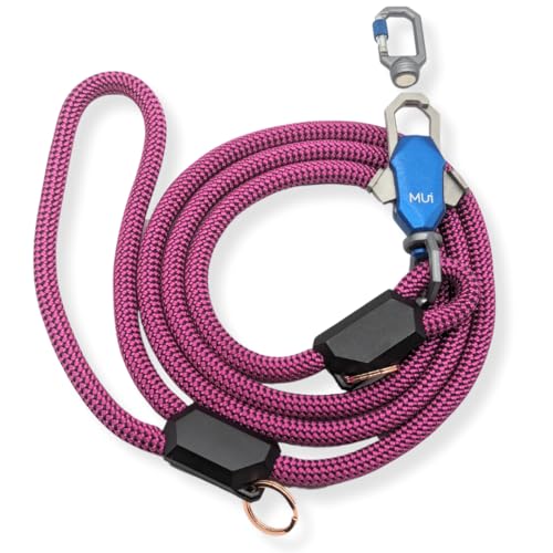 MUI Magnetische Seil-Leine, 1,8 m, entworfen in den USA, kompatibel mit jedem Geschirr oder Halsband (lila) – ideal für mittelgroße und große Hunde von MUi Pet Company