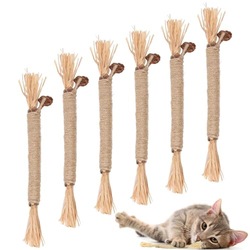 MVPACKEEY Silvervine Kaustäbchen für Katzen, 6 Stück, Katzenminze, Spielzeug, Katzenzähne, Reinigungsspielzeug für Katze, Zahngesundheit und Stressabbau MVPACKEEY Silvervine Kaustäbchen für Katzen, 6 Stück, Katzenminze, Spielzeug, Katzenzähne, Reinigungsspielzeug für Katze, Zahngesundheit und Stressabbau von MVPACKEEY