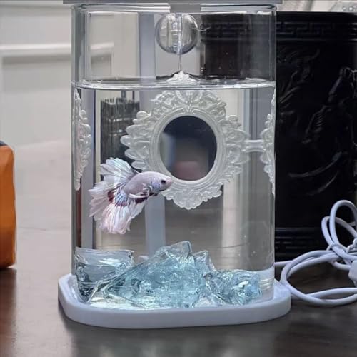MWYZGmold Schwimmende Aquarium-Dekoration, Betta-Trainingsspiegel, Aquarium-Spielzeug für Betta-Fische, Guppies, Goldfische (Silber) von MWYZGmold