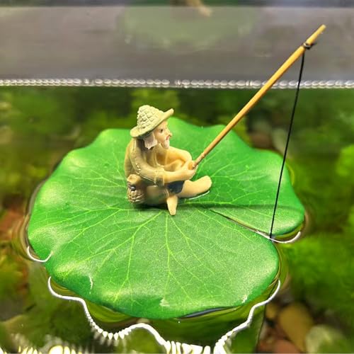 MWYZGmold Schwimmende Aquarium-Dekoration, niedliche Mini-Aquarium-Dekoration, Aquarium-Zubehör, Fischspielzeug für Betta Buntbarsch, Goldfisch, Garnelen, Einsiedlerkrebse (Lotusblatt) von MWYZGmold