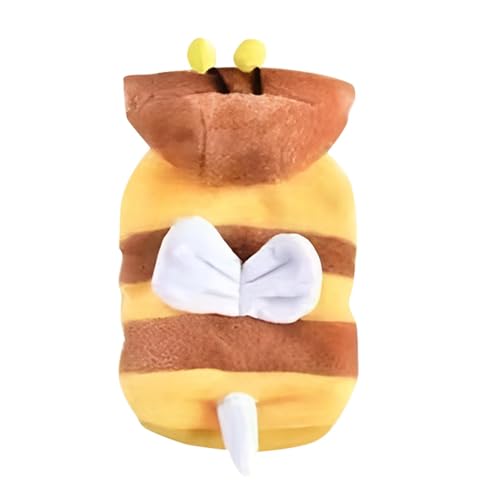 MWZBTG Bienenkostüm für Hunde,Hundebienenkostüm, Süße Biene weiche Haustierkleidung, Cosplay-Kostüm, Winter-Katzen-Outfit, Wiederverwendbare lustige Haustier-Kapuzenpullover für Geburtstage, von MWZBTG